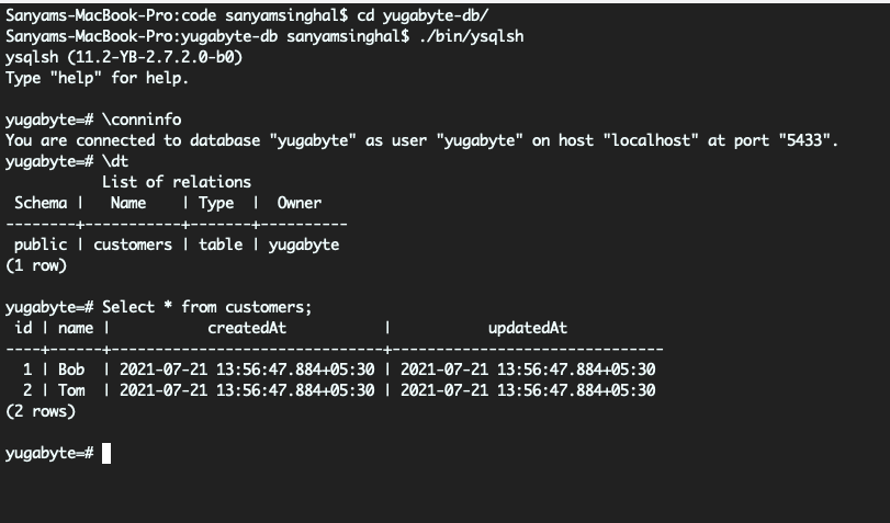 Sequelize output