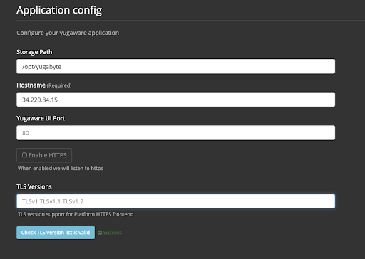 Application Configuration