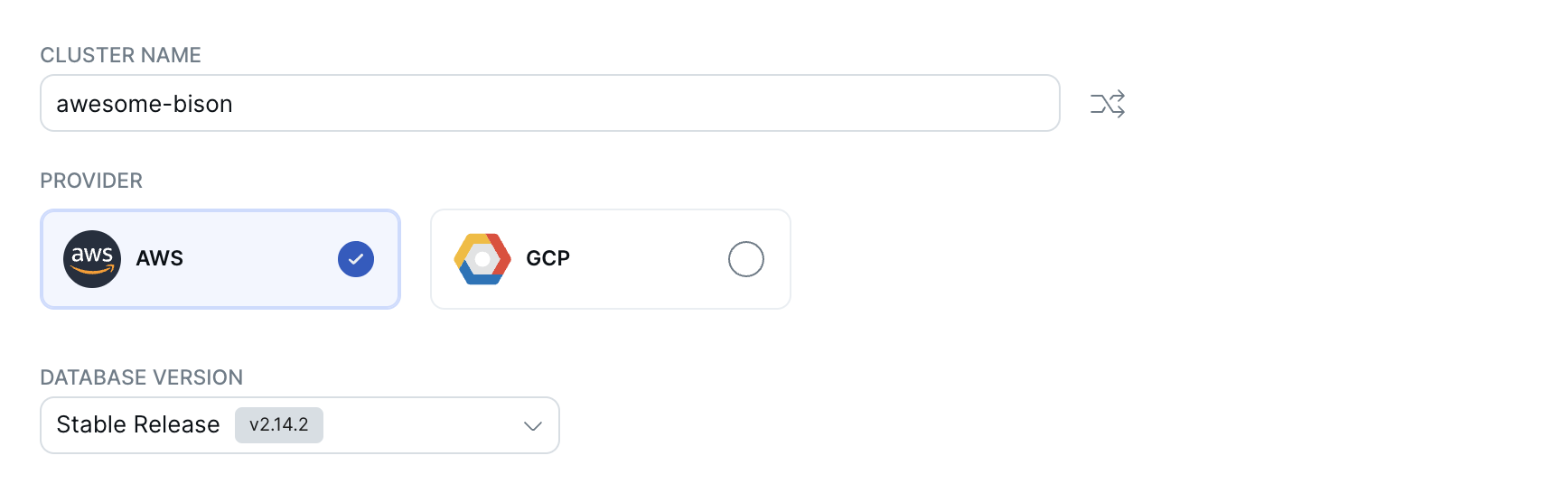 Add Cluster Wizard - General Settings