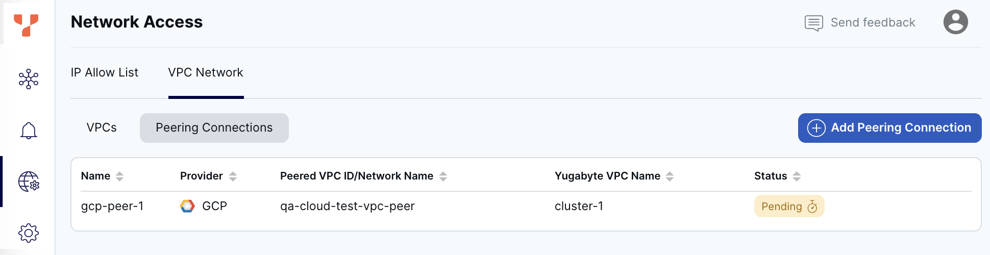 Peering connections