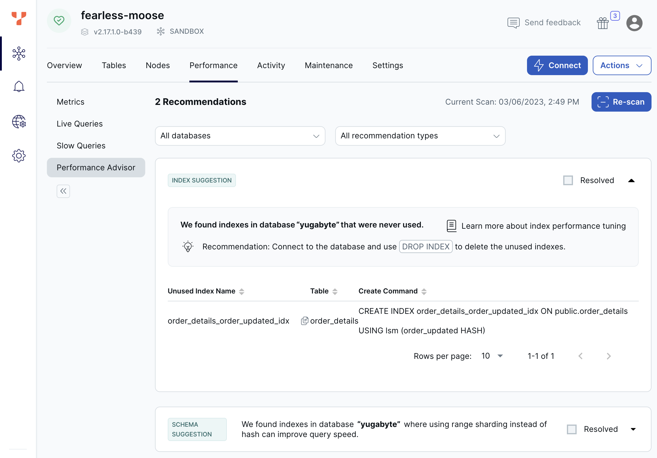 Performance Advisor